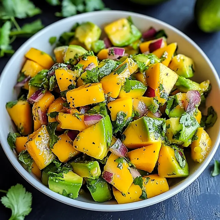 Avocado Mango Salad with a Zesty Lime Dressing