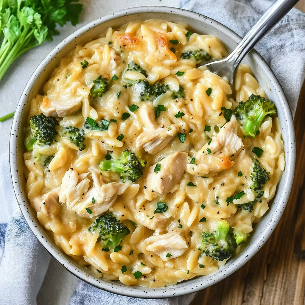 Cheesy Chicken Broccoli Orzo
