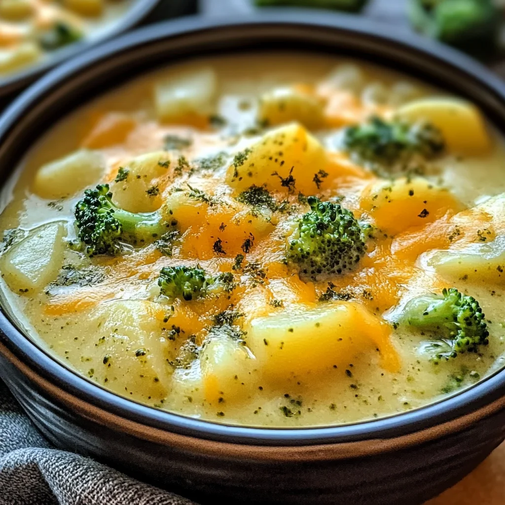 Crockpot Potato Broccoli Cheddar Soup – Easy and Delicious!