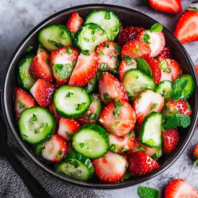 Cucumber Strawberry Salad (Just 6 Ingredients)