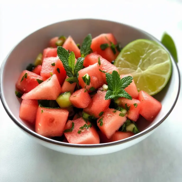 Mint and Lime Watermelon Salad