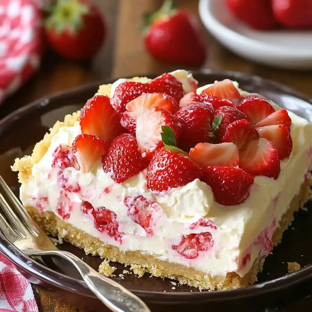 No-Bake Strawberry Cheesecake Lush