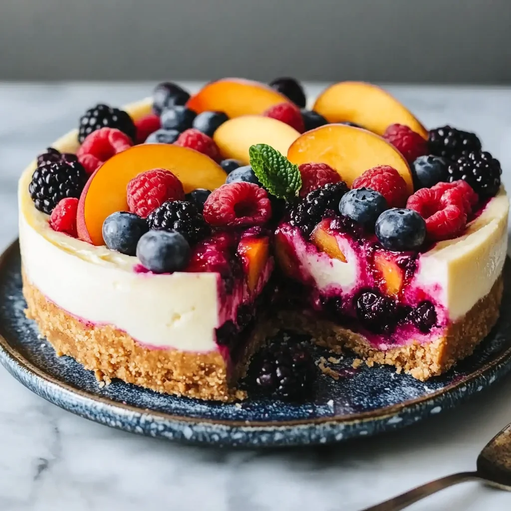 No-Bake Summer Berry And Peach Cheesecake – Easy And Delicious