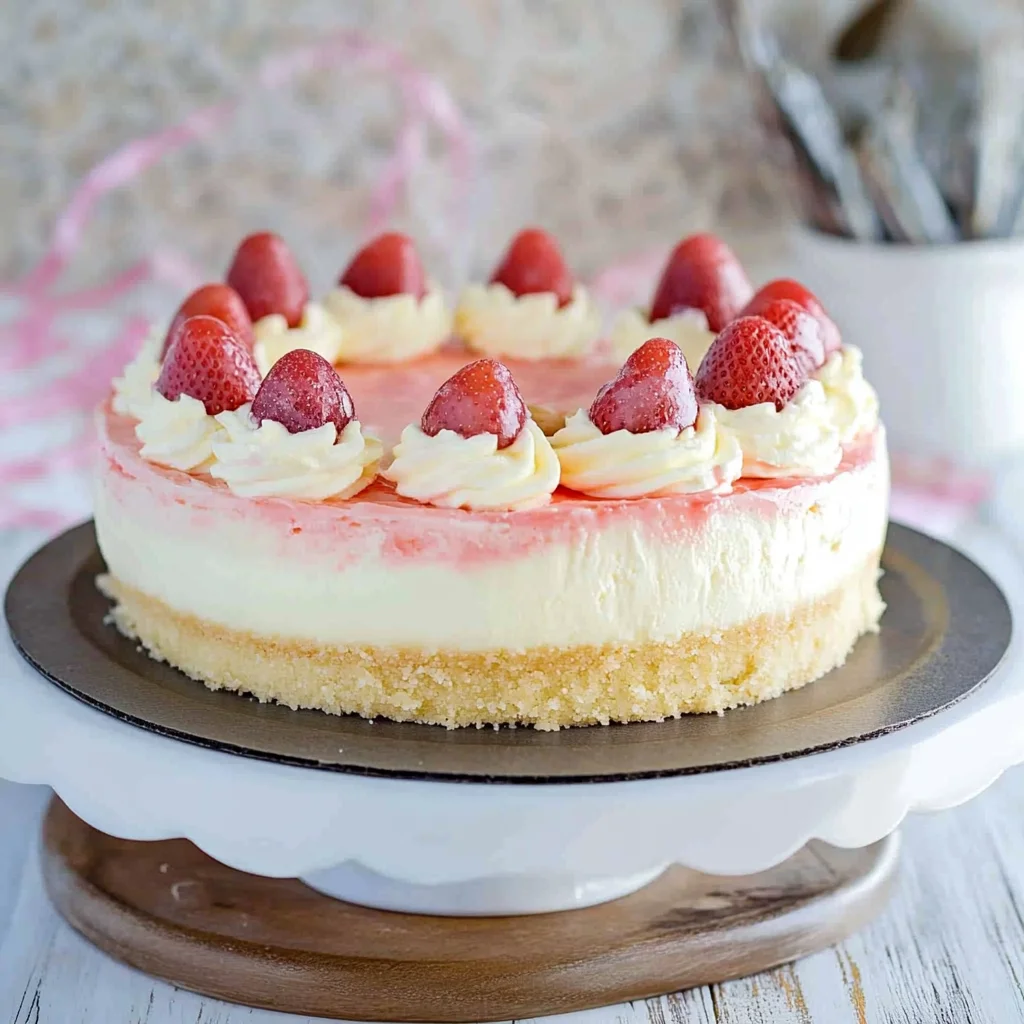 Strawberries and Cream Cheesecake