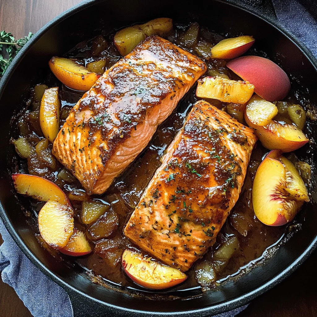Bourbon Peach Roasted Salmon