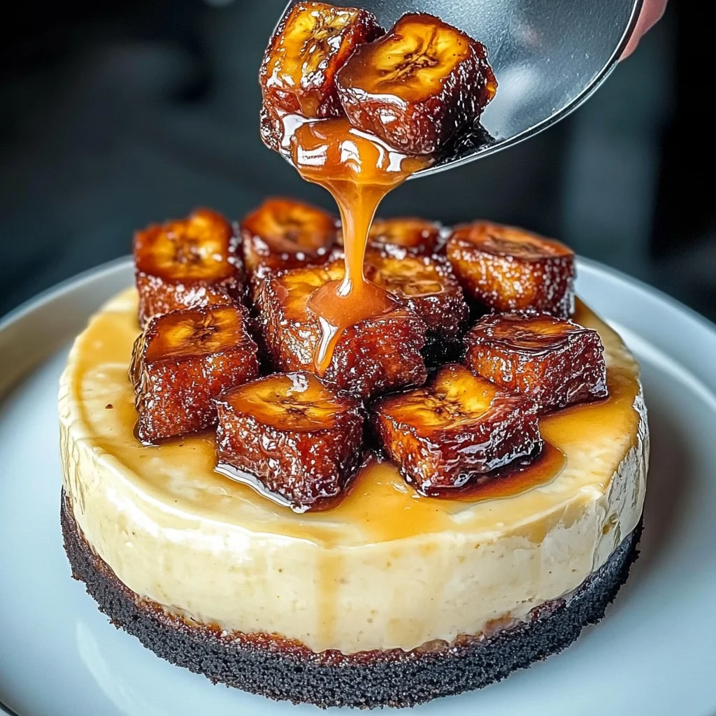 Caramelized Banana Cheesecake with Vanilla Extract (water-Free) Glaze