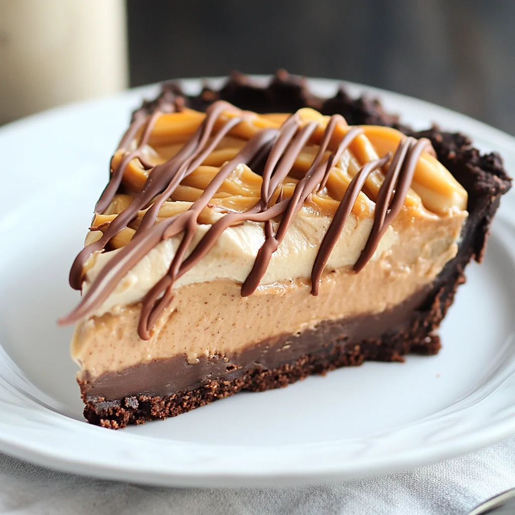 Chocolate Peanut Butter Caramel Mousse Pie