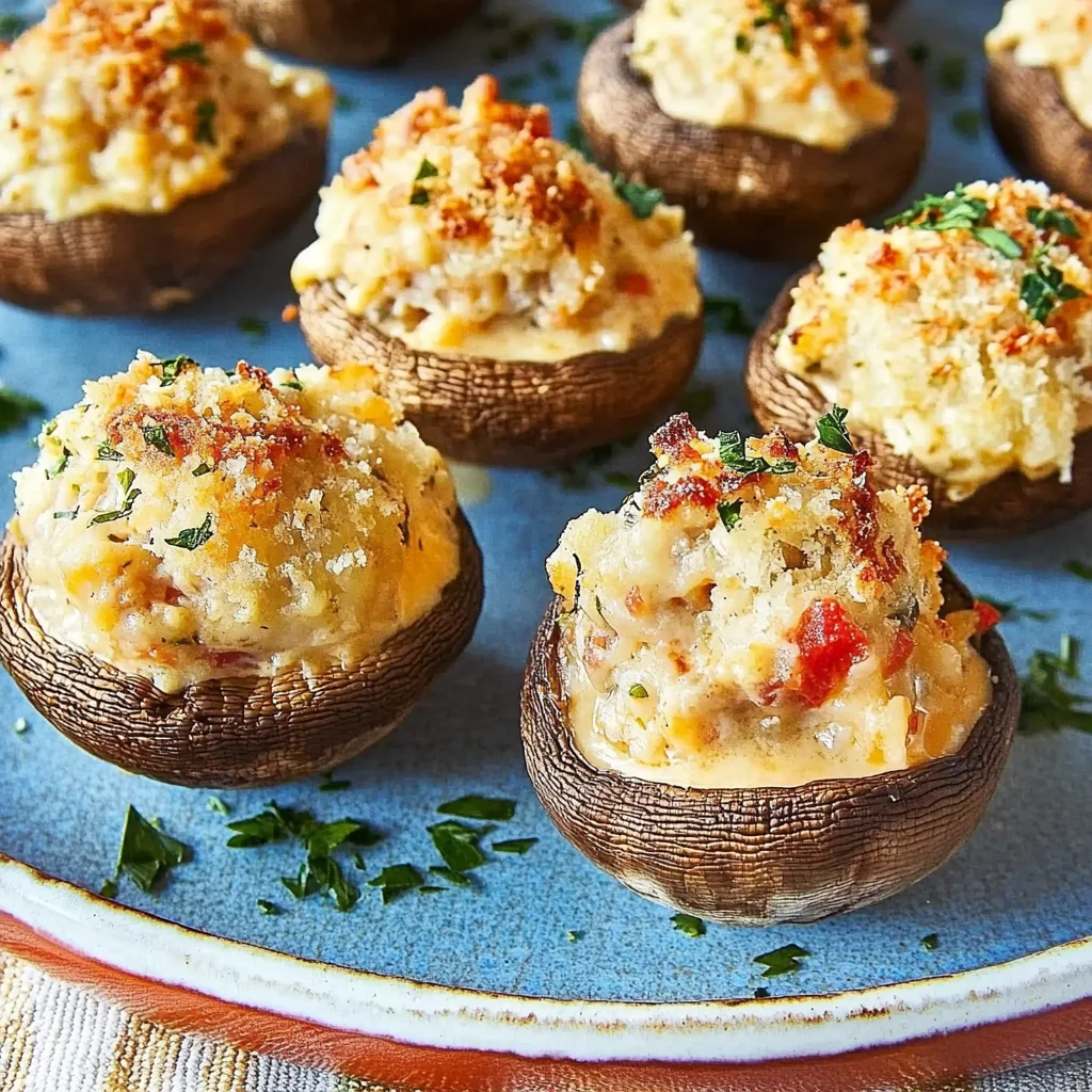 Creamy Crab Stuffed Mushrooms – Easy Gourmet Appetizer Recipe