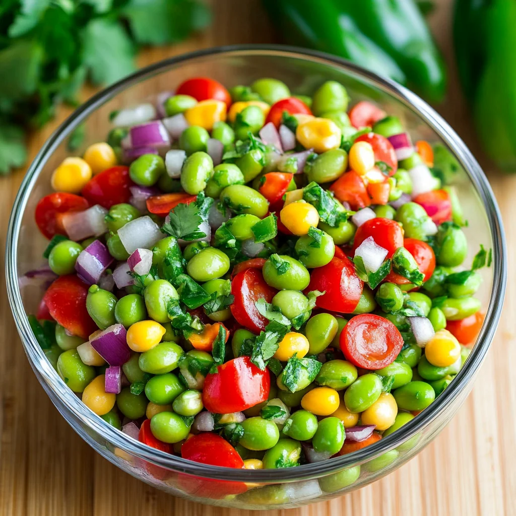 Edamame Salad with Cilantro Lime Dressing