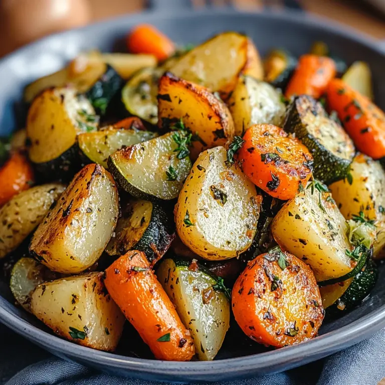 Garlic Herb Roasted Potatoes, Carrots, and Zucchini 🥔🥕🧄