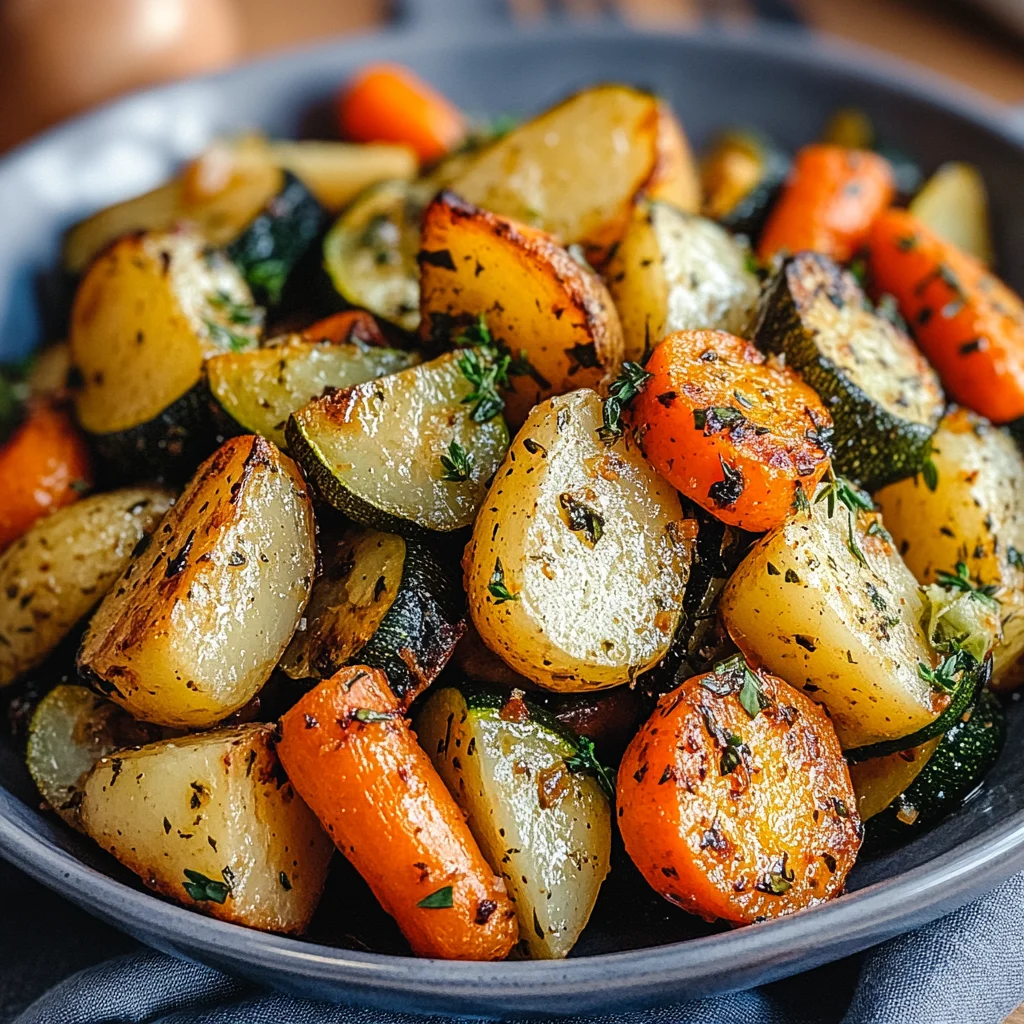 Garlic Herb Roasted Potatoes, Carrots, and Zucchini 🥔🥕🧄