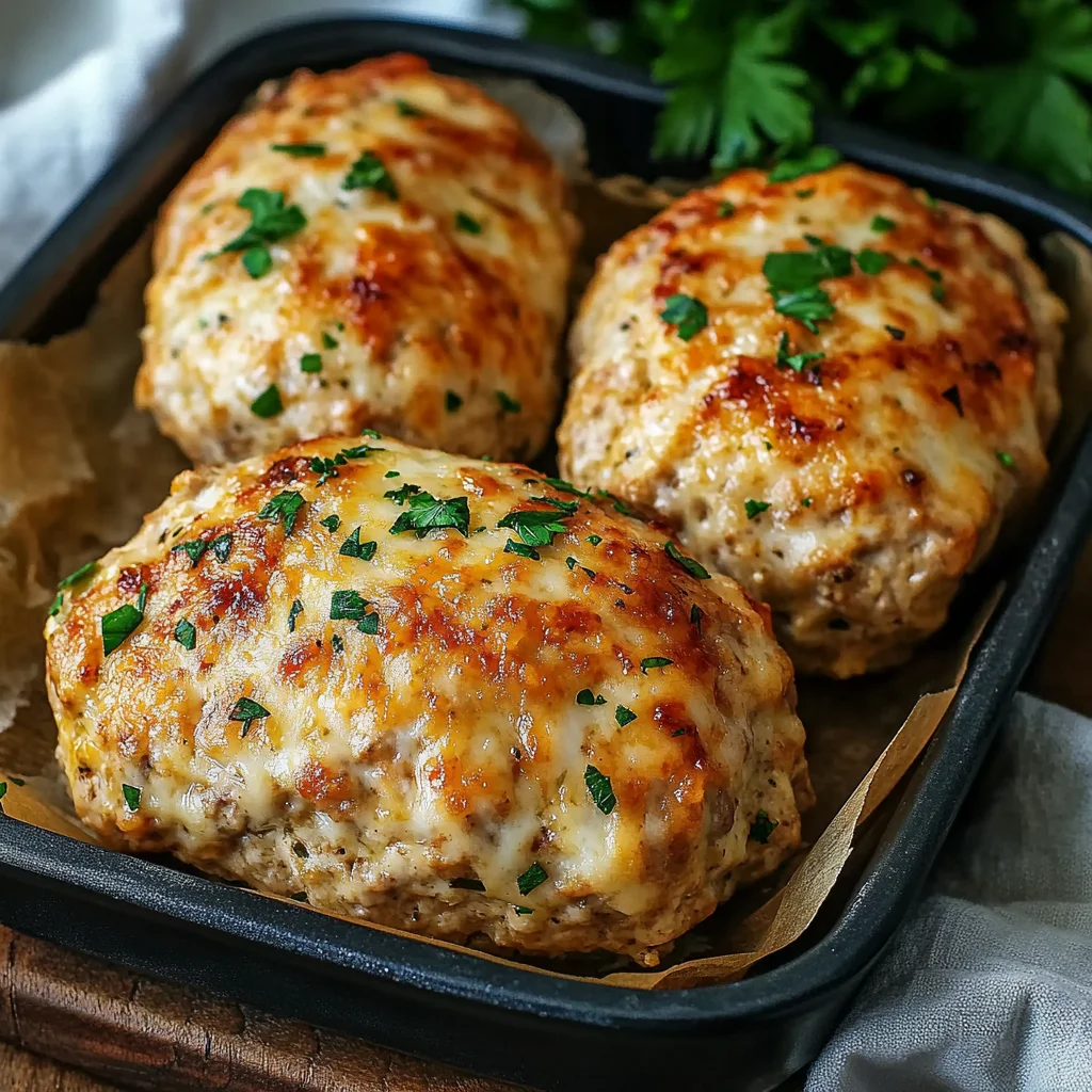 Garlic Parmesan Chicken Meatloaves