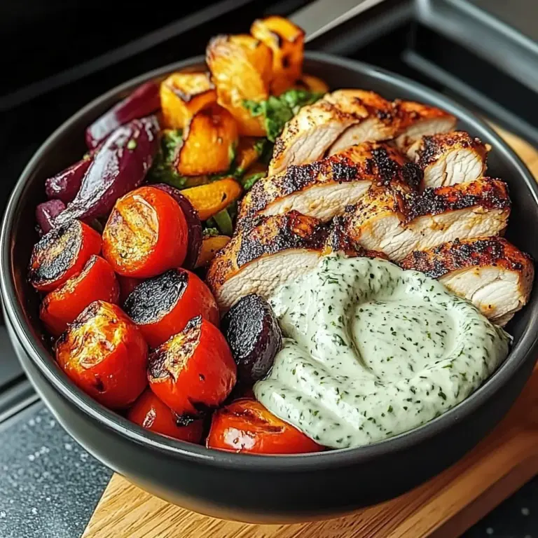 Grilled Chicken & Veggie Bowl with Cilantro Lime Dressing