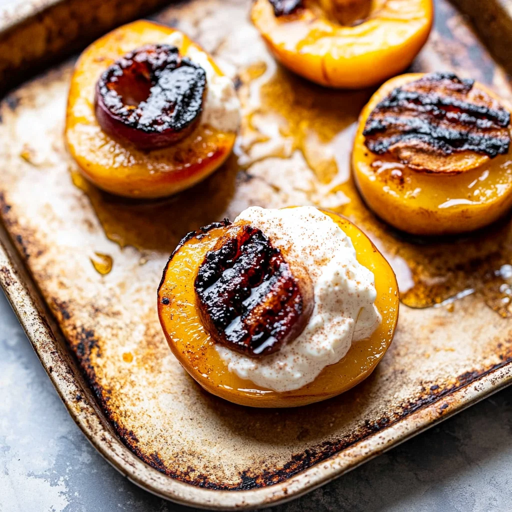 Grilled Peaches with Cinnamon Honey Ricotta