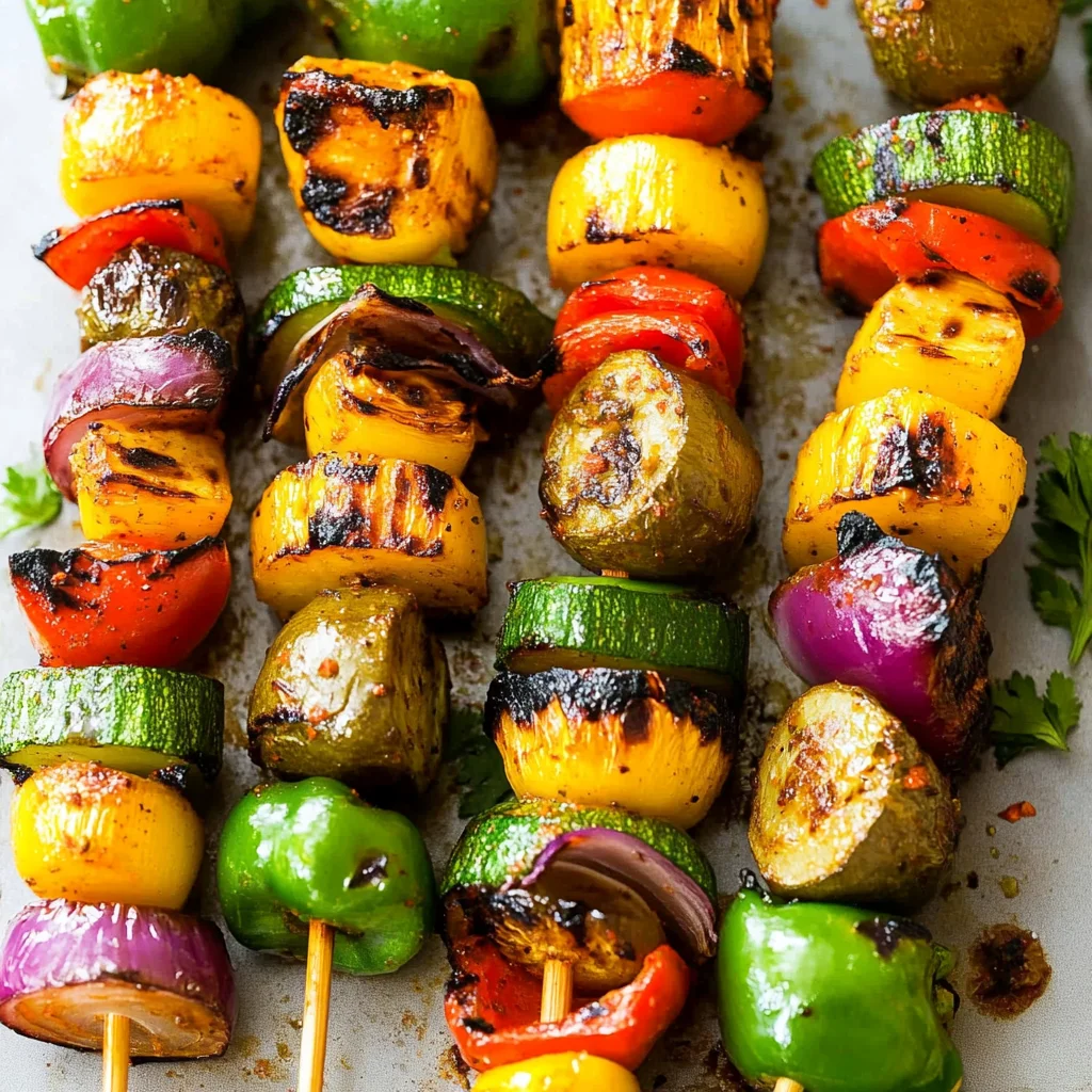 Grilled Vegetable Kabobs with Fajita Butter