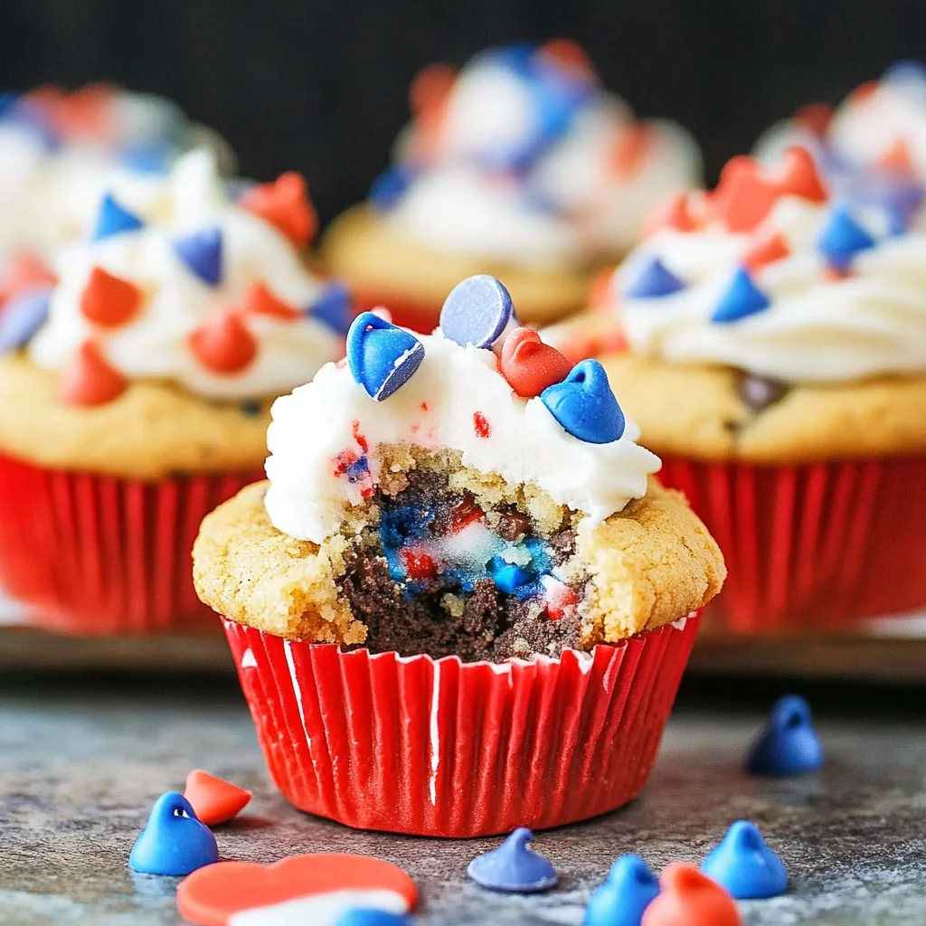 Patriotic Chocolate Chip Cookie Cups