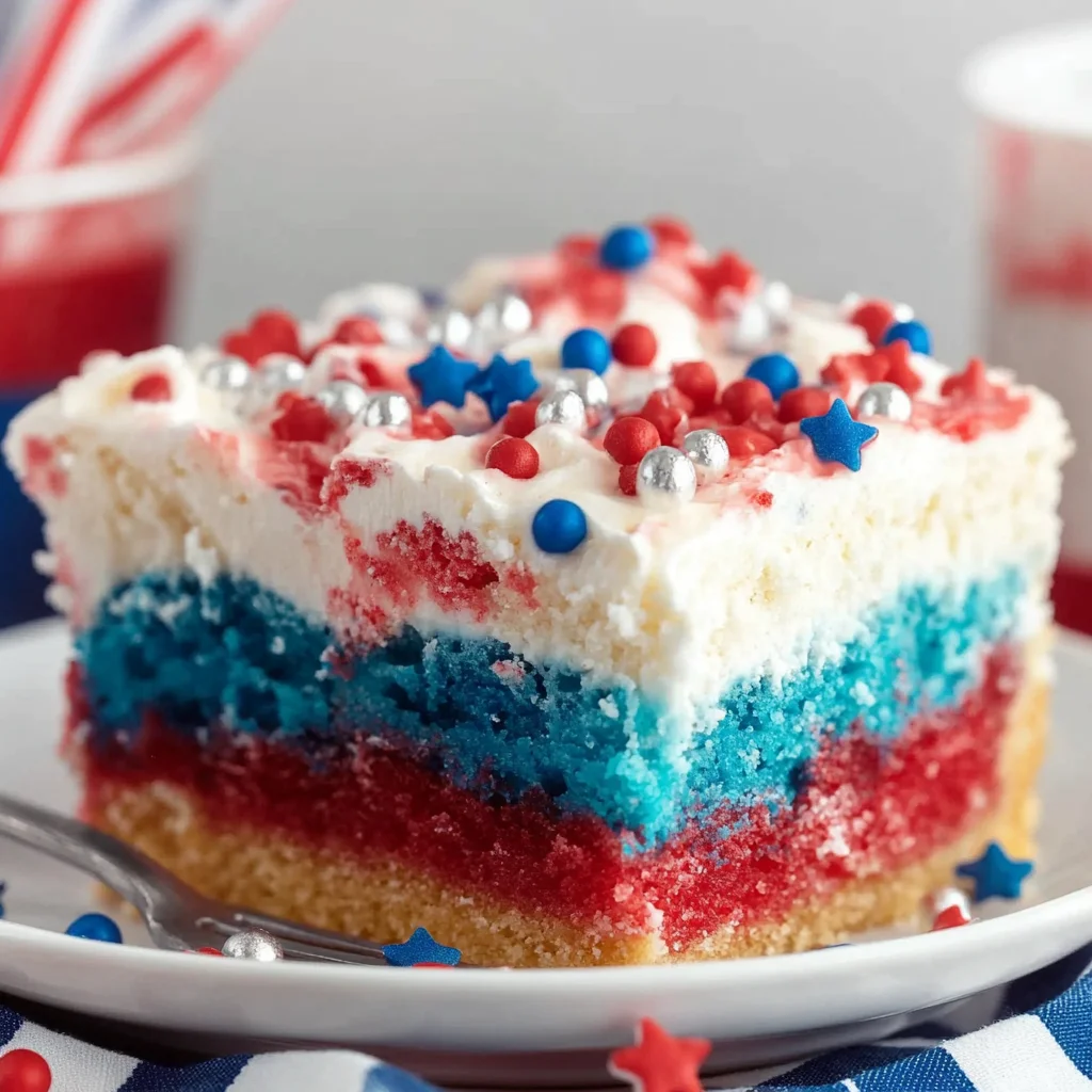 Patriotic Jello Poke Cake – Easy 4th of July Dessert Recipe