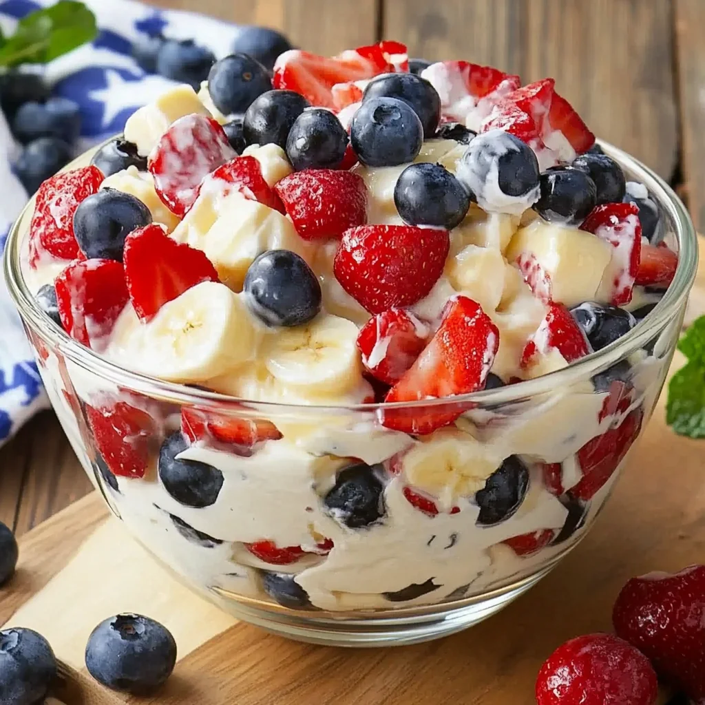 Red White and Blue Cheesecake Salad