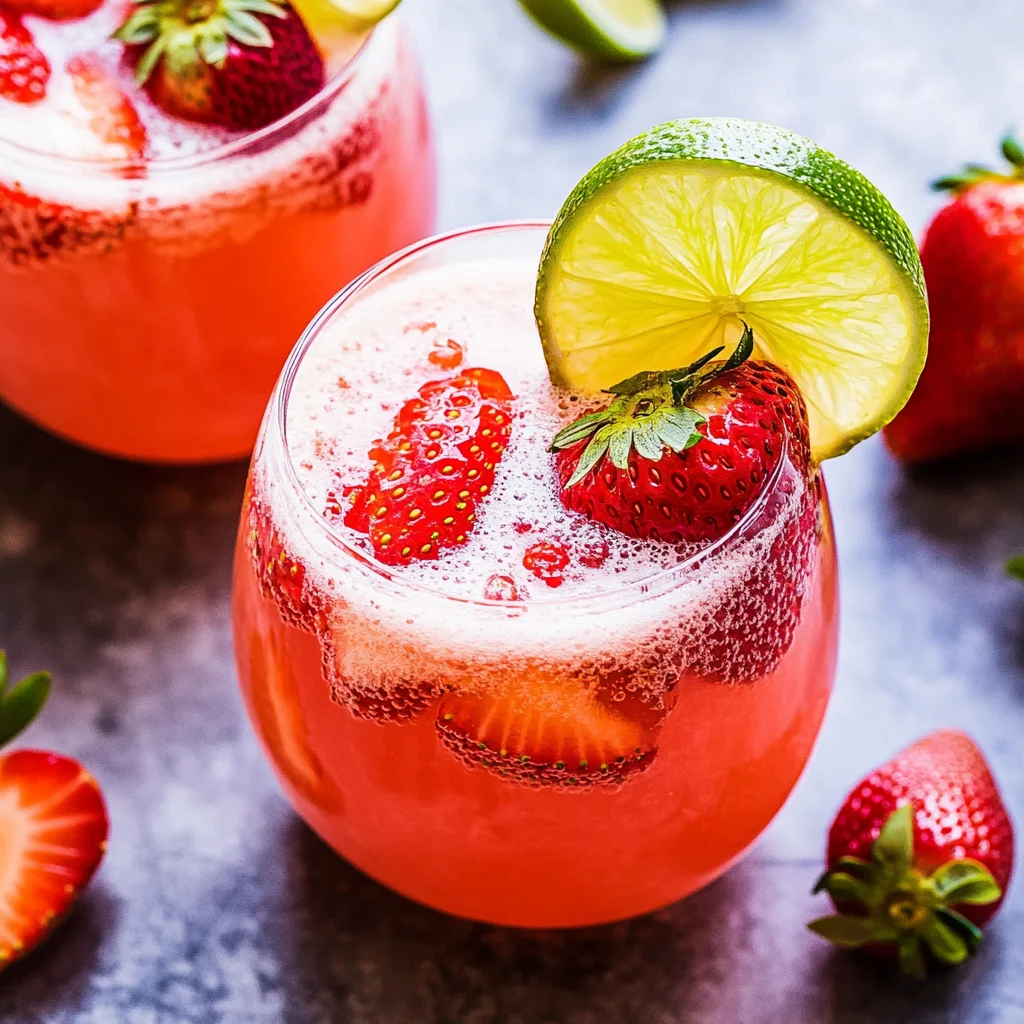 Strawberry Lime lemon juice Smash