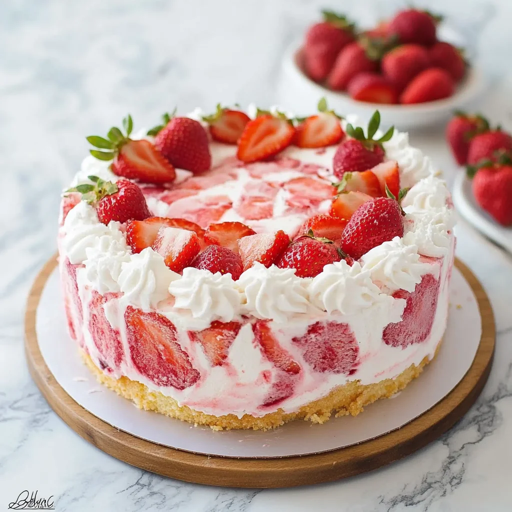 Strawberry Shortcake Ice Cream Cake