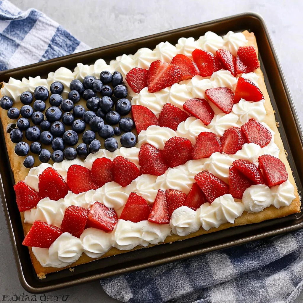 Sugar Cookie Flag Fruit Pizza