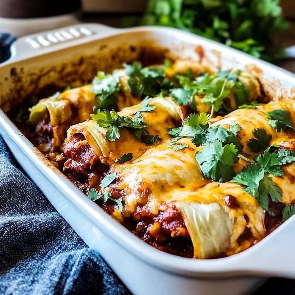 Cabbage Roll Beef Enchiladas | Keto, Low-Carb